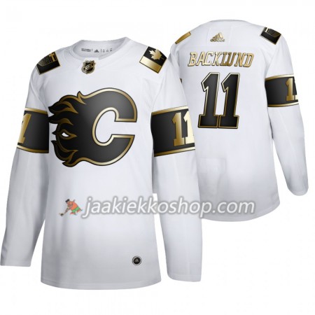 Miehille NHL Calgary Flames Pelipaita Mikael Backlund 11 Adidas 2019-20 Golden Edition Valkoinen Authentic Miehille NHL Calgary Flames Pelipaita Mikael Backlund 11 Adidas 2019-20 Golden Edition Valkoinen Authentic